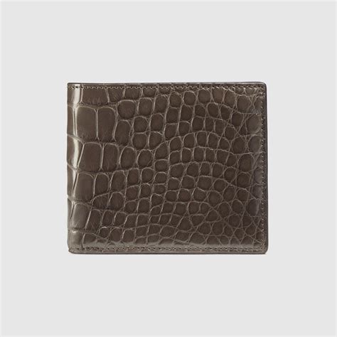 gucci blue crocodile wallet|checkered gucci wallet.